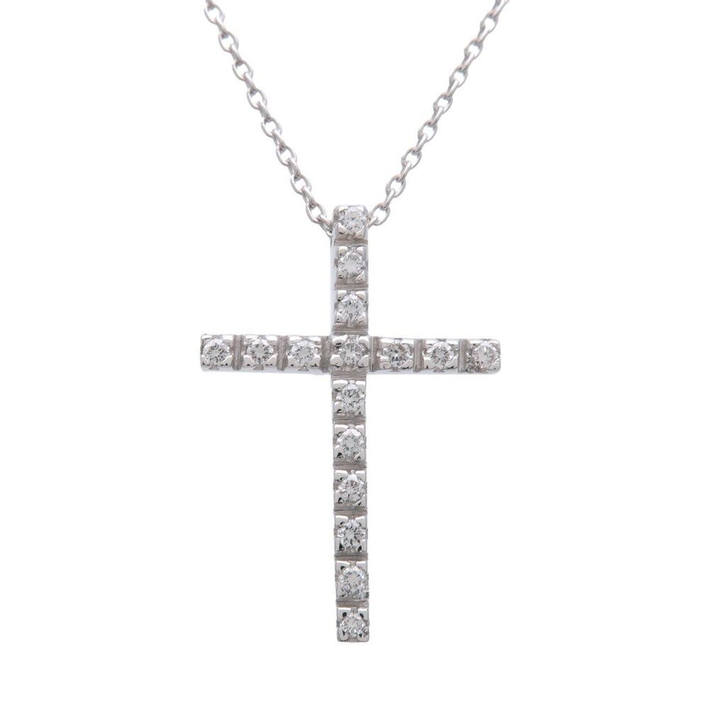 STAR JEWELRY Cross Diamond Necklace 18K White Gold